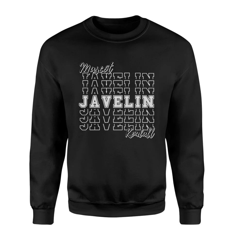 Custom Javelin on a Sweatshirt With Mascot and Javelin Thrower Name on a Sweatshirt