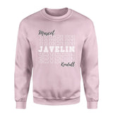 Custom Javelin on a Sweatshirt With Mascot and Javelin Thrower Name on a Sweatshirt