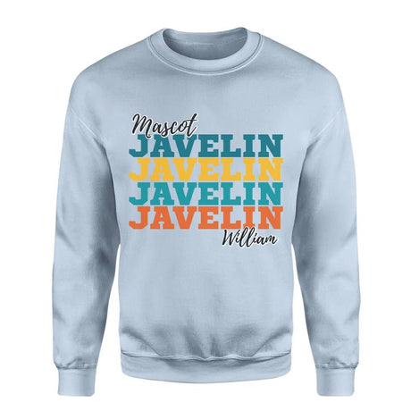 Personalized Javelin Javelin Javelin on a Sweatshirt With Mascot and Javelin Thrower Name on a Sweatshirt