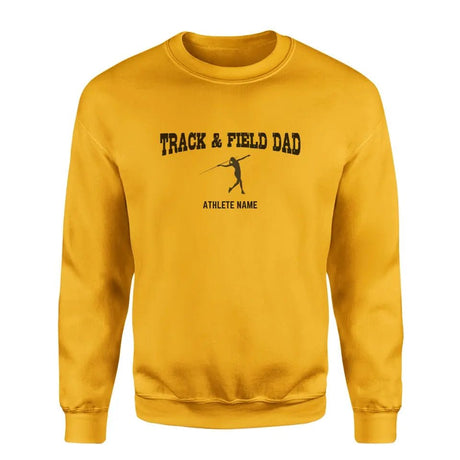 Javelin Dad with Javelin Thrower Icon and Javelin Thrower Name on a Sweatshirt with a Black Graphic