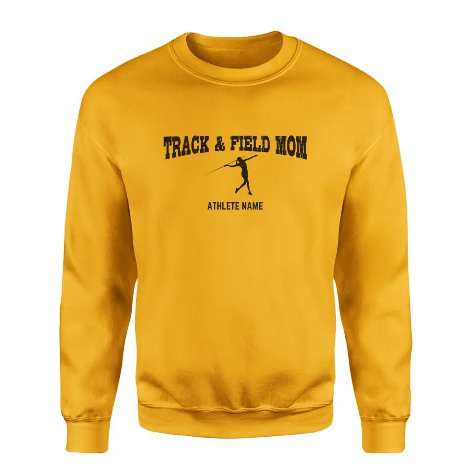 Javelin Mom with Javelin Thrower Icon and Javelin Thrower Name on a Sweatshirt with a Black Graphic