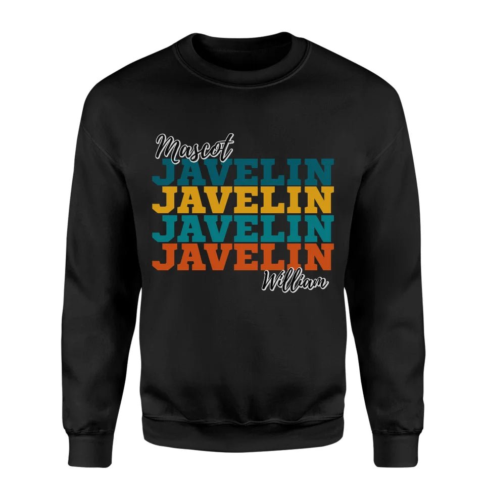 Personalized Javelin Javelin Javelin on a Sweatshirt With Mascot and Javelin Thrower Name on a Sweatshirt