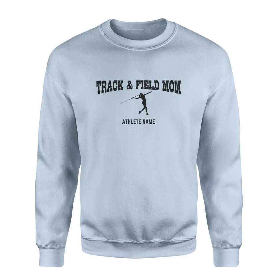 Javelin Mom with Javelin Thrower Icon and Javelin Thrower Name on a Sweatshirt with a Black Graphic