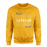 Custom Javelin on a Sweatshirt With Mascot and Javelin Thrower Name on a Sweatshirt