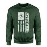 Javelin Mom Vertical Flag on a Sweatshirt with a White Graphic