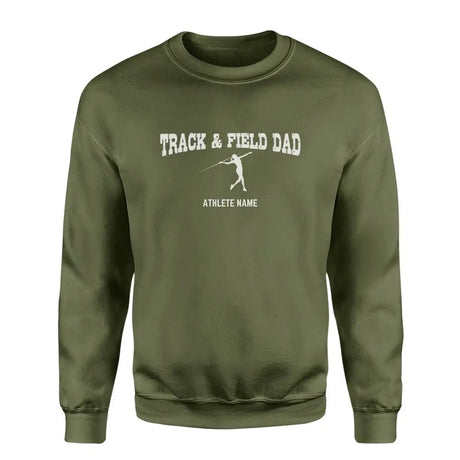 Javelin Dad with Javelin Thrower Icon and Javelin Thrower Name on a Sweatshirt with a White Graphic
