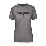 Javelin Mom with Javelin Thrower Icon and Javelin Thrower Name on a Unisex T-Shirt with a Black Graphic