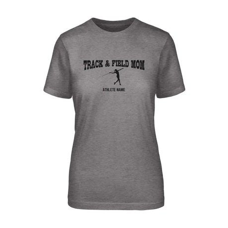 Javelin Mom with Javelin Thrower Icon and Javelin Thrower Name on a Unisex T-Shirt with a Black Graphic
