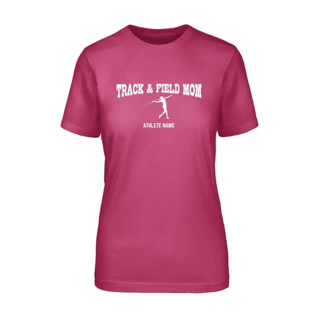 Javelin Mom with Javelin Thrower Icon and Javelin Thrower Name on a Unisex T-Shirt with a White Graphic