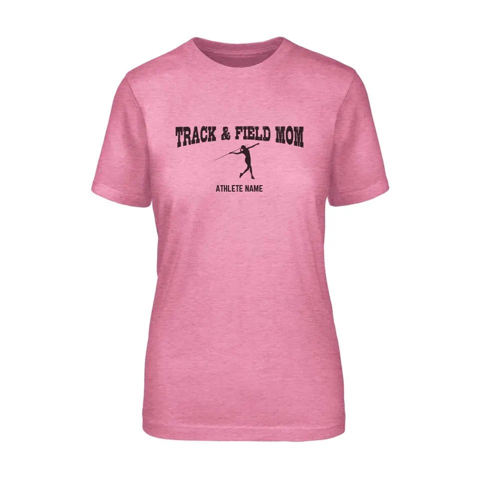 Javelin Mom with Javelin Thrower Icon and Javelin Thrower Name on a Unisex T-Shirt with a Black Graphic