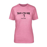 Javelin Mom with Javelin Thrower Icon and Javelin Thrower Name on a Unisex T-Shirt with a Black Graphic
