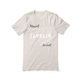 Custom Javelin Shirt With Mascot and Javelin Thrower Name on a Unisex T-Shirt