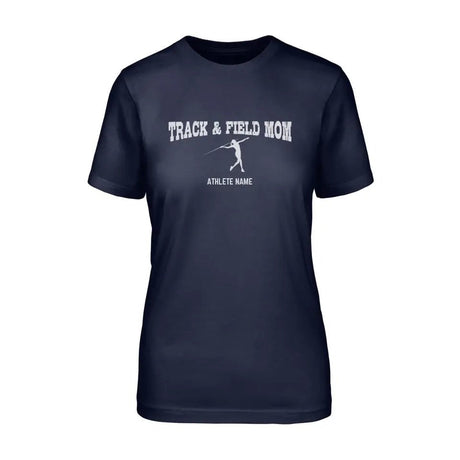 Javelin Mom with Javelin Thrower Icon and Javelin Thrower Name on a Unisex T-Shirt with a White Graphic