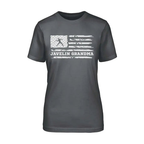 Javelin Grandma Horizontal Flag on a Unisex T-Shirt with a White Graphic