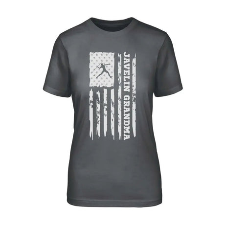Javelin Grandma Vertical Flag on a Unisex T-Shirt with a White Graphic