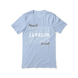 Custom Javelin Shirt With Mascot and Javelin Thrower Name on a Unisex T-Shirt