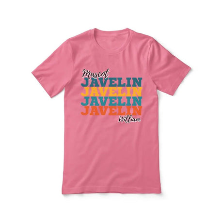 Personalized Javelin Javelin Javelin Shirt With Mascot and Javelin Thrower Name on a Unisex T-Shirt