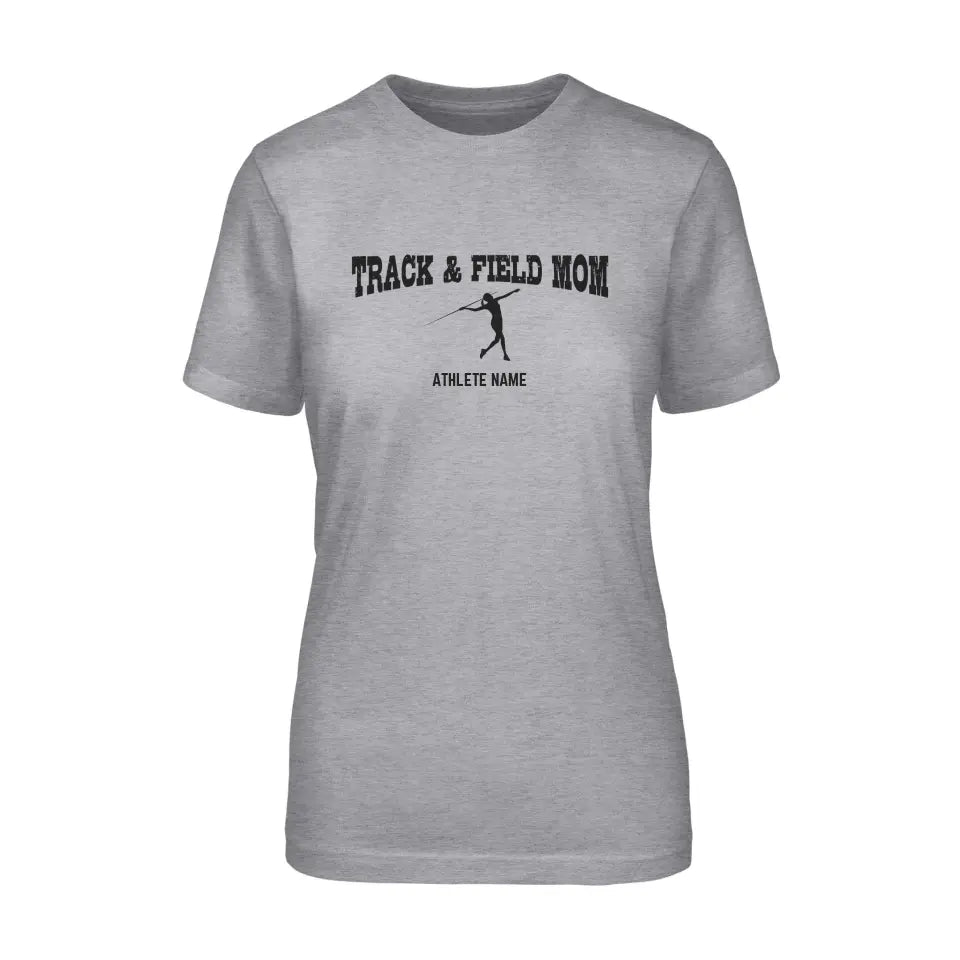 Javelin Mom with Javelin Thrower Icon and Javelin Thrower Name on a Unisex T-Shirt with a Black Graphic