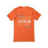 Custom Javelin Shirt With Mascot and Javelin Thrower Name on a Unisex T-Shirt