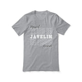 Custom Javelin Shirt With Mascot and Javelin Thrower Name on a Unisex T-Shirt