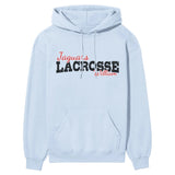 Custom Lacrosse Mascot and Lacrosse Player Name on a Hoodie with a Black Graphic