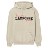 Custom Lacrosse Mascot and Lacrosse Player Name on a Hoodie with a Black Graphic