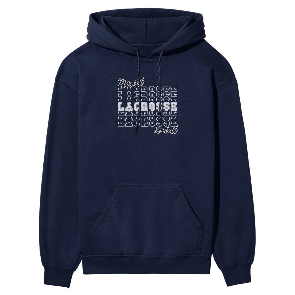 Custom Lacrosse on a Sweatshirt With Mascot and Lacrosse Player Name on a Hoodie