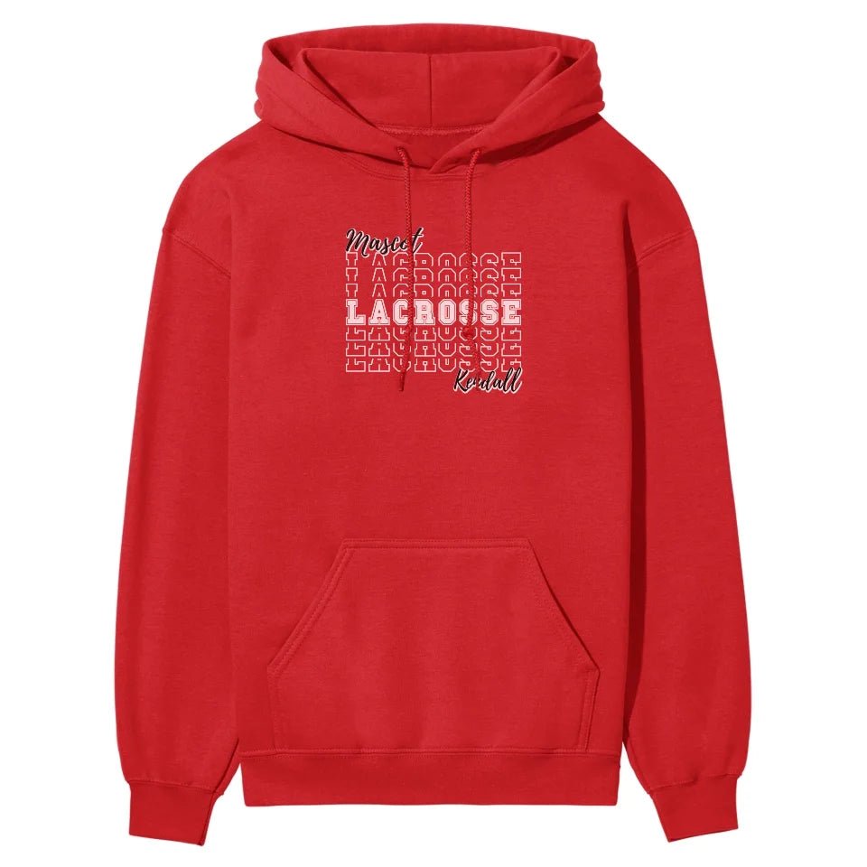 Custom Lacrosse on a Sweatshirt With Mascot and Lacrosse Player Name on a Hoodie