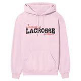 Custom Lacrosse Mascot and Lacrosse Player Name on a Hoodie with a Black Graphic