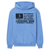 Lacrosse Mom Horizontal Flag on a Hoodie with a Black Graphic