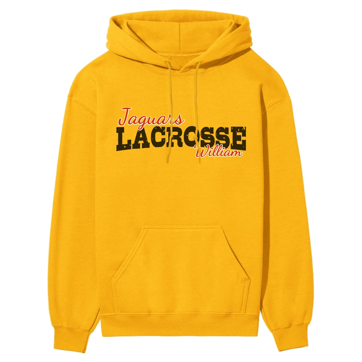 Custom Lacrosse Mascot and Lacrosse Player Name on a Hoodie with a Black Graphic