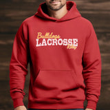 Custom Lacrosse Mascot and Lacrosse Player Name on a Hoodie with a White Graphic