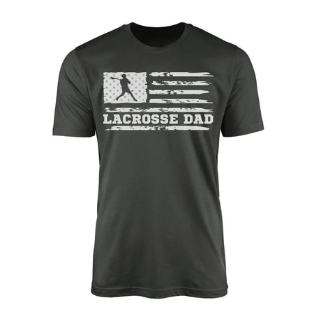 Lacrosse Dad Horizontal Flag on a Men's T-Shirt with a White Graphic