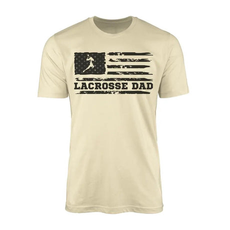 Lacrosse Dad Horizontal Flag on a Men's T-Shirt with a Black Graphic