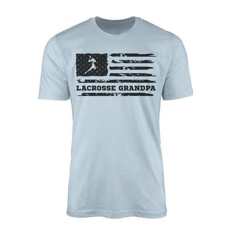Lacrosse Grandpa Horizontal Flag on a Men's T-Shirt with a Black Graphic