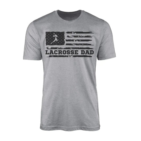 Lacrosse Dad Horizontal Flag on a Men's T-Shirt with a Black Graphic