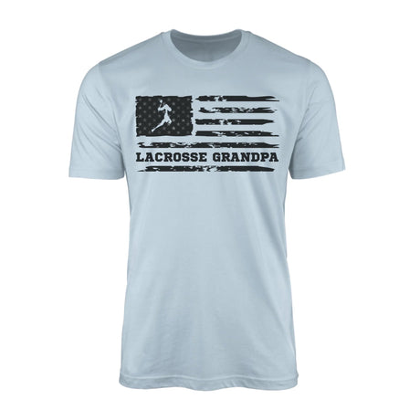 Lacrosse Grandpa Horizontal Flag on a Men's T-Shirt with a Black Graphic