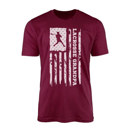 Lacrosse Grandpa Vertical Flag on a Men's T-Shirt with a White Graphic