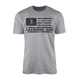 Lacrosse Dad Horizontal Flag on a Men's T-Shirt with a Black Graphic