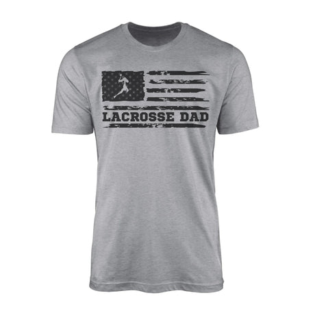Lacrosse Dad Horizontal Flag on a Men's T-Shirt with a Black Graphic