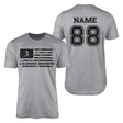 Lacrosse Grandpa Horizontal Flag With Lacrosse Player Name on a Men's T-Shirt with a Black Graphic