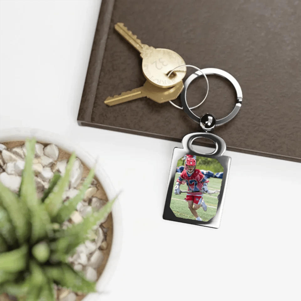 Custom Lacrosse Player Photo Key Ring