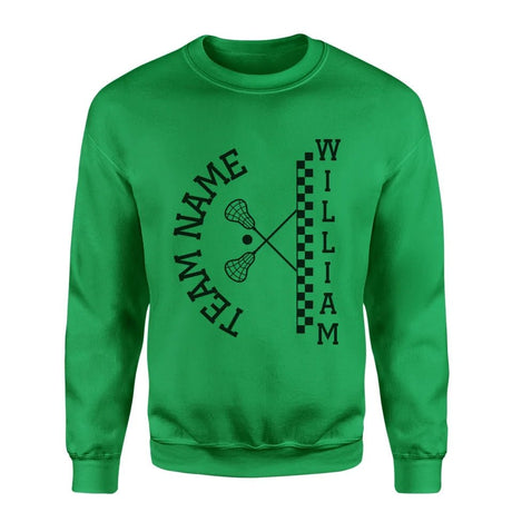 Personalized Lacrosse on a Sweatshirt With Team and Lacrosse Player Name on a Sweatshirt