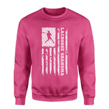 Lacrosse Grandma Vertical Flag on a Sweatshirt with a White Graphic