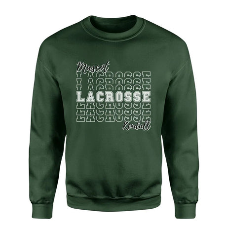 Custom Lacrosse on a Sweatshirt With Mascot and Lacrosse Player Name on a Sweatshirt