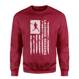 Lacrosse Grandma Vertical Flag on a Sweatshirt with a White Graphic