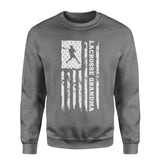 Lacrosse Grandma Vertical Flag on a Sweatshirt with a White Graphic