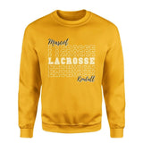 Custom Lacrosse on a Sweatshirt With Mascot and Lacrosse Player Name on a Sweatshirt