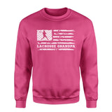Lacrosse Grandpa Horizontal Flag on a Sweatshirt with a White Graphic