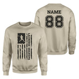 Lacrosse Grandpa Vertical Flag With Lacrosse Player Name on a Sweatshirt with a Black Graphic